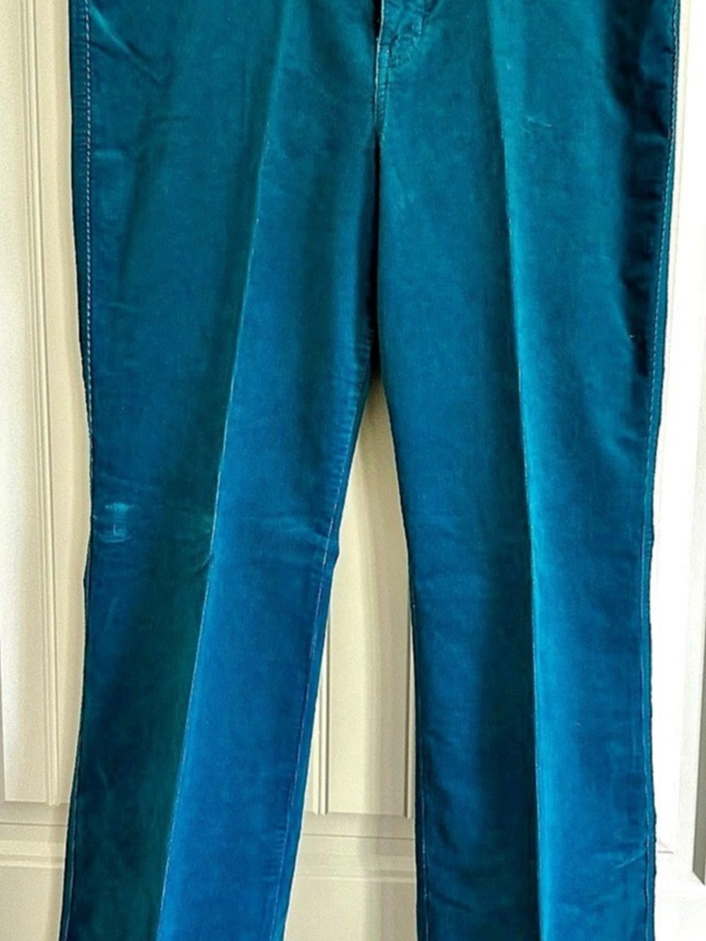 Talbots Stretch Corduroy Straight Leg Pants Blue Size 12